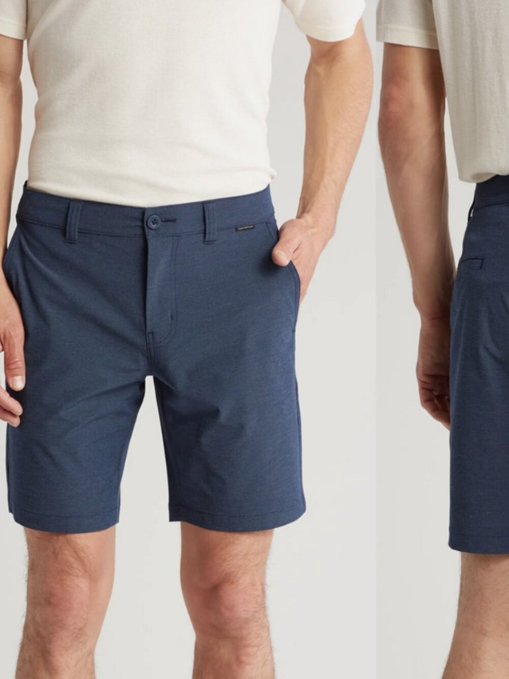Travis Mathew Waylay Shorts Navy Blue Stretch Polyester Cotton